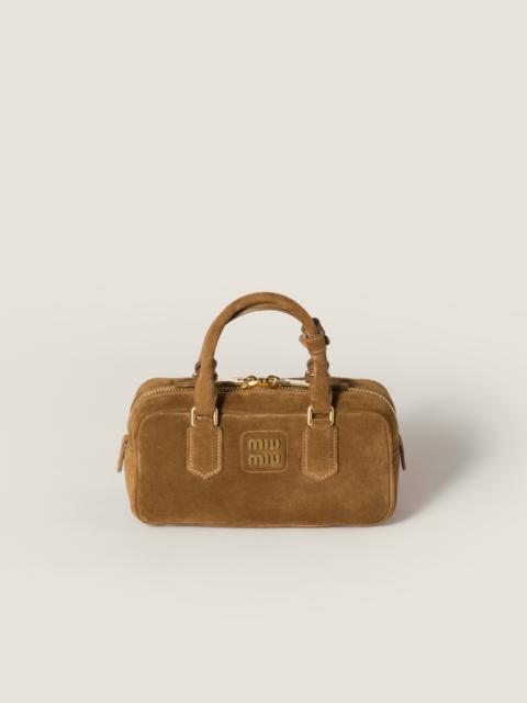 Arcadie padded suede top-handle bag