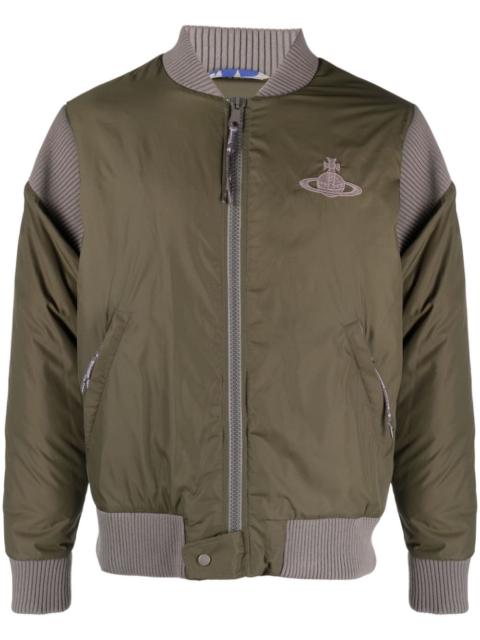 Cyclist panelled bomber jacket