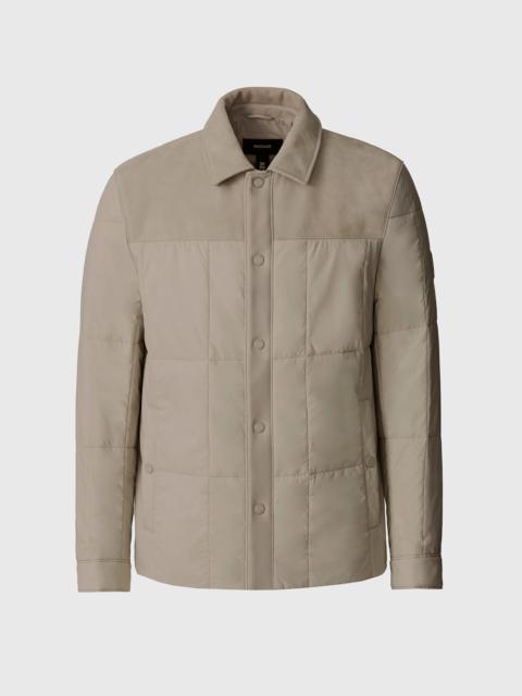 HENRIK Mixed-Media Suede Shirt Jacket