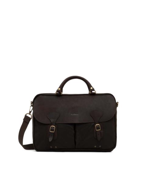 waxed cotton briefcase