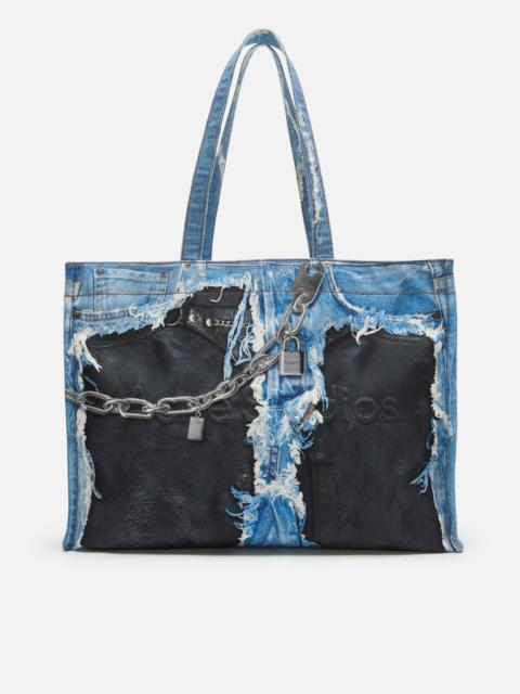 Logo Shoulder Tote Bag - Mid Blue