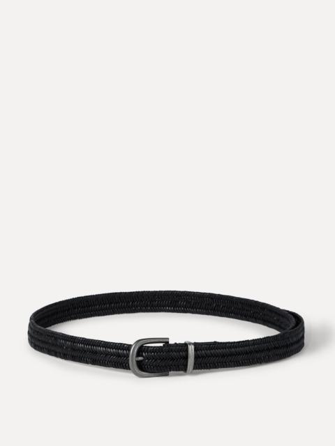 Stretch braided leather belt