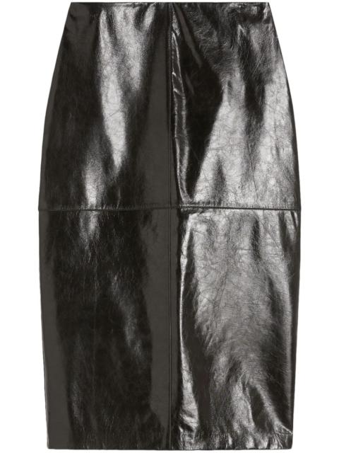 panelled leather skirt