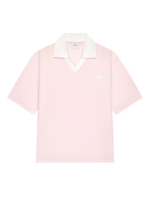 V-neck logo polo shirt