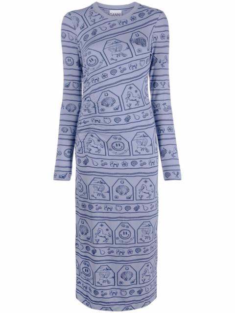 zodiac logo-print stretch-jersey dress