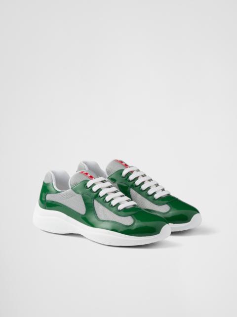 Patent leather and technical fabric Prada America's Cup sneakers