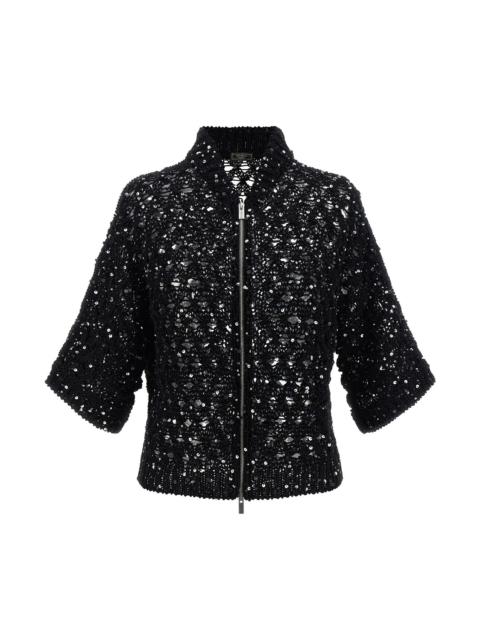 Sequin mesh cardigan