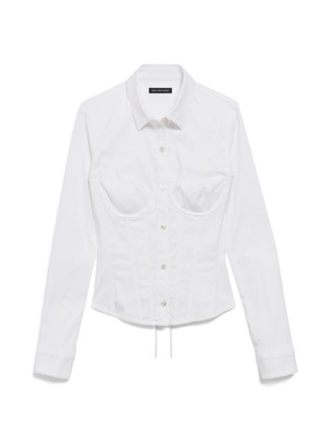 Women's Corseted Shirt in White