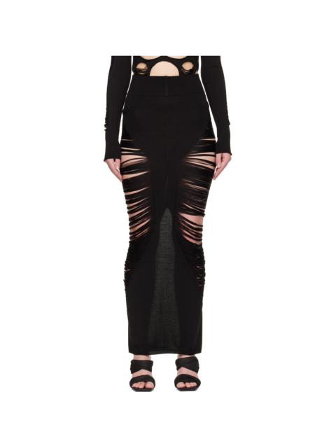 Black Hollywood Pillar Maxi Skirt