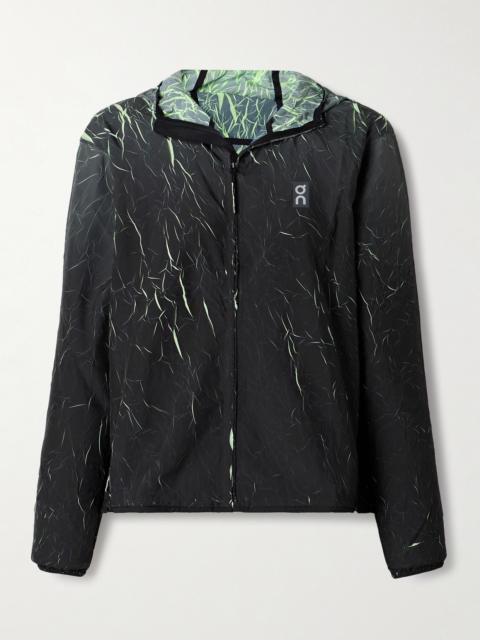 Pace Run Hooded Textured Recycled-shell Jacket