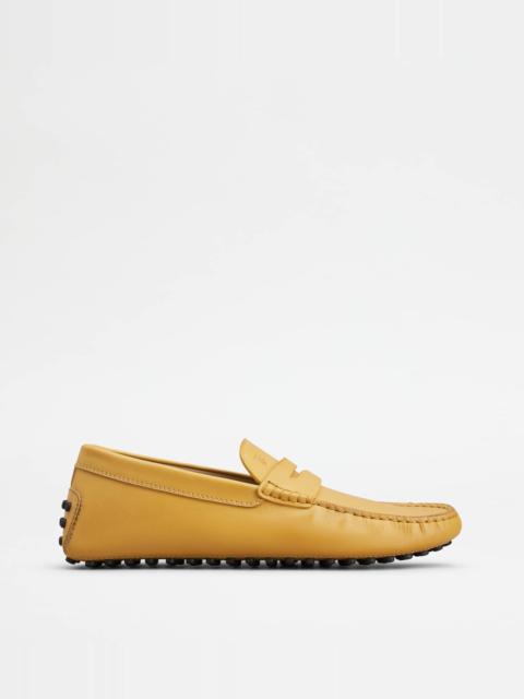 GOMMINO DRIVING SHOES IN LEATHER - YELLOW