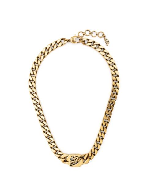 cut-out logo chain necklace