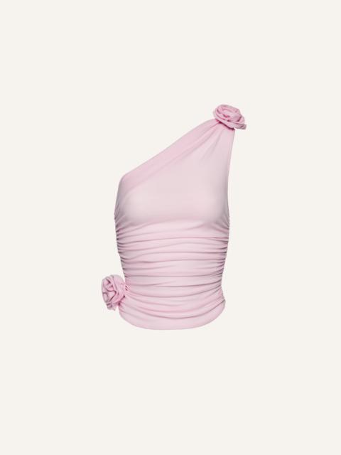 One-shoulder t-shirt in pink