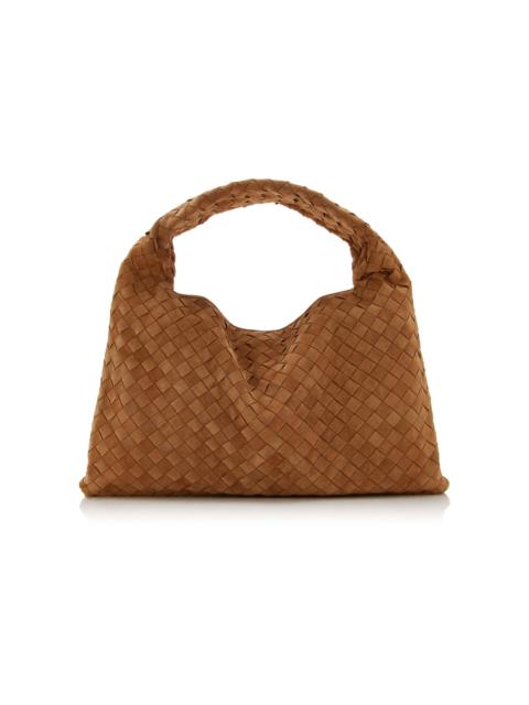 Small Hop Intrecciato Suede Bag brown