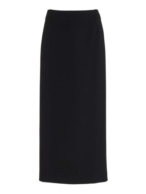 Manuela Midi Skirt in Black Virgin Wool Crepe