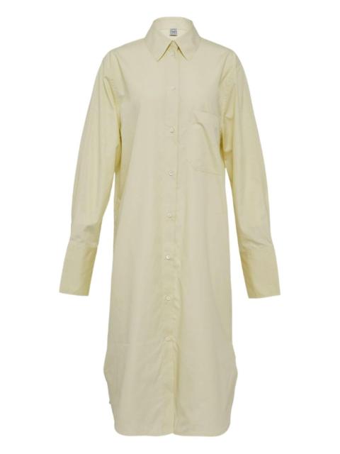 long-sleeve button-down shirt dress