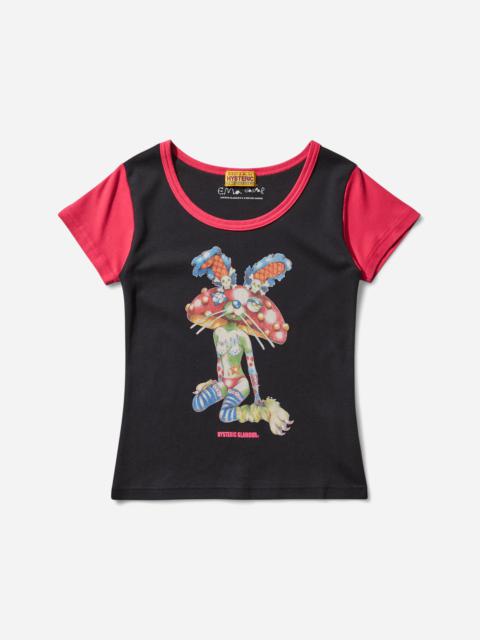 Women's Ema / Lazy Mushroom Tiny T-Shirt Black