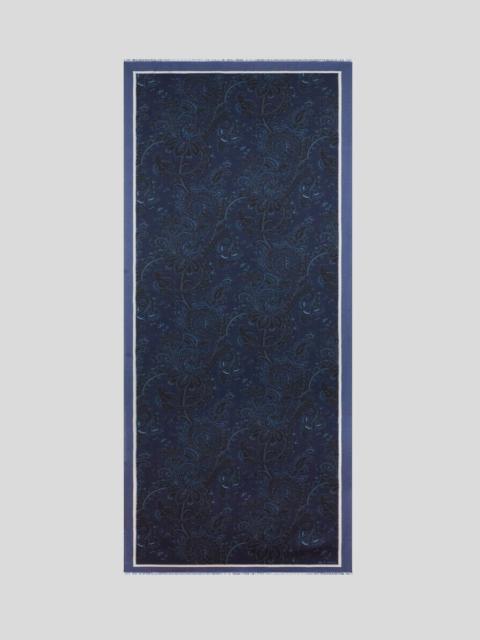 CASHMERE-BLEND SCARF WITH FLORAL PAISLEY MOTIF