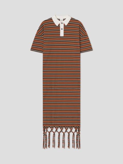 Fringed Polo Neck Maxi Dress