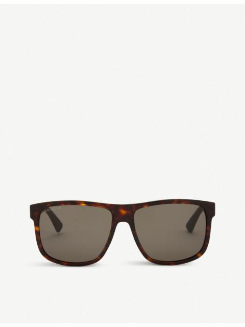 Gg0010 rectangle-frame sunglasses