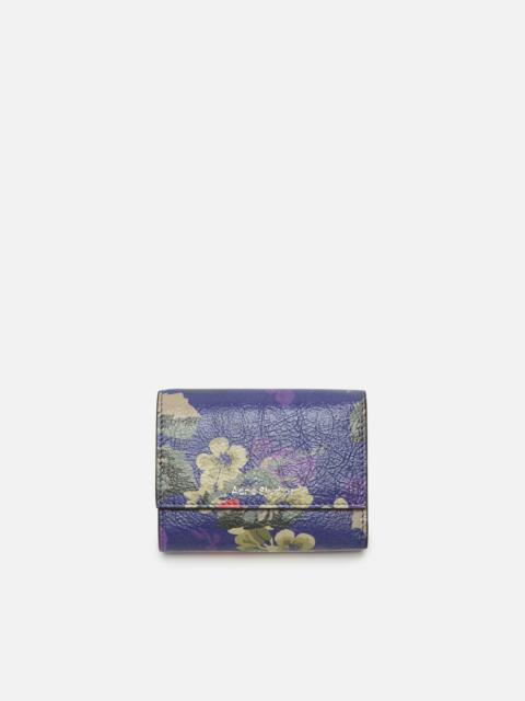 Trifold leather wallet - Violet purple