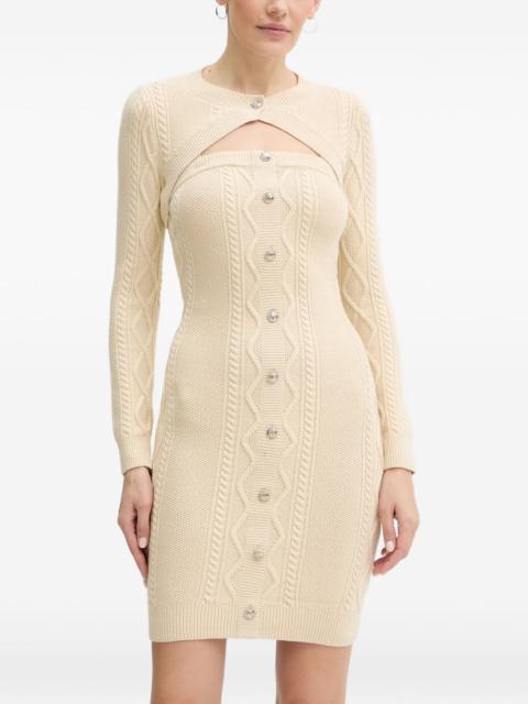 cable-knit button mini dress