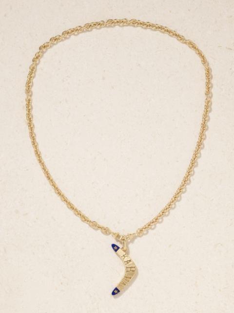 Karma 18-karat Gold Lapis Lazuli Necklace