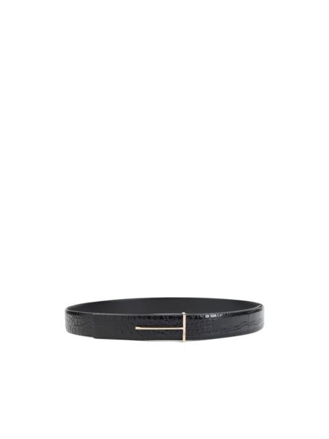 crocodile-effect metal belt