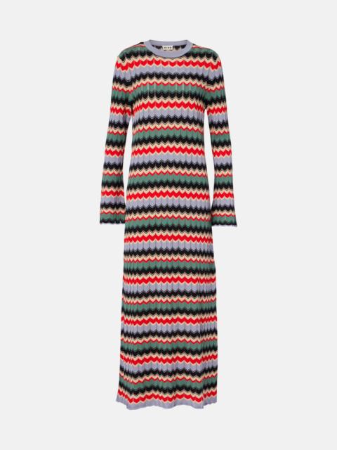 Miller chevron cotton midi dress