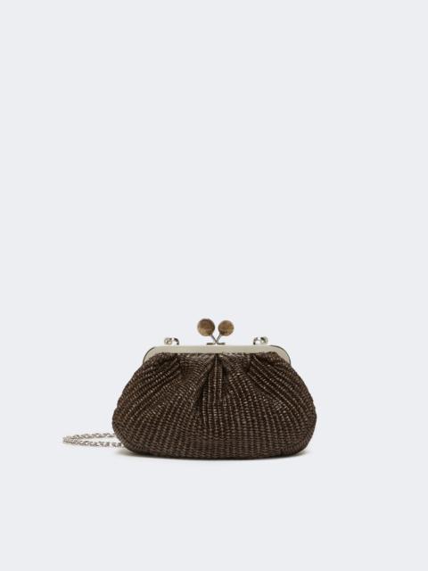 Small raffia-effect Pasticcino Bag - DARK BROWN