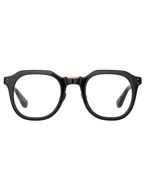 FLETCHER ANGULAR OPTICAL FRAME IN BLACK AND NICKEL