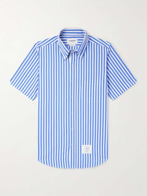 Button-Down Collar Logo-Appliquéd Striped Cotton-Poplin Shirt