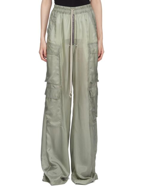 Satin wide-leg cargo pants