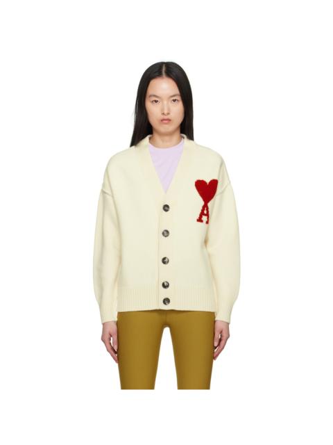 Off-White Wool Ami de Coeur Cardigan