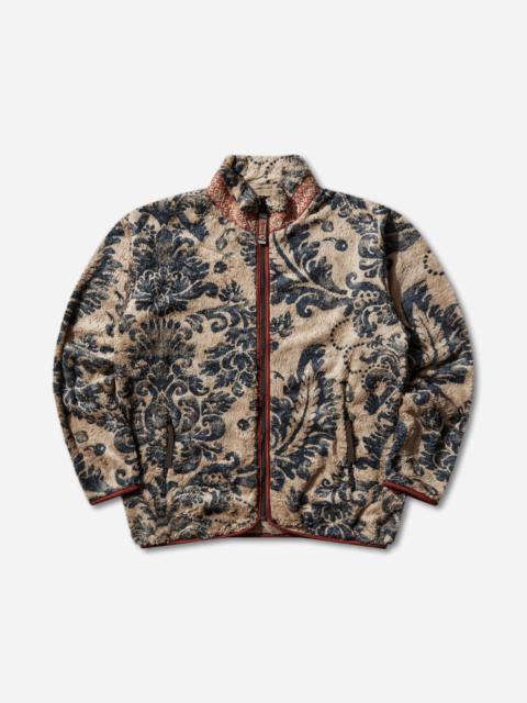 Men's Damask Fleece Zip Jacket Beige