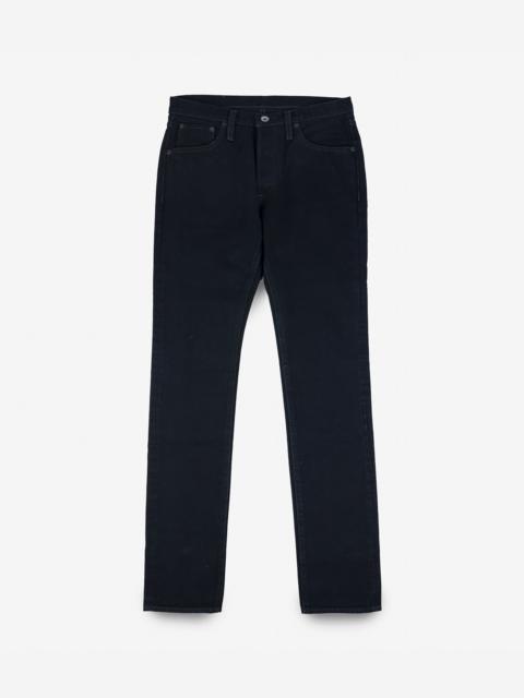 IH-777SBR-14OD 14OZ BROKEN TWILL SELVEDGE DENIM SLIM TAPERED CUT JEANS - INDIGO OVERDYED BLACK