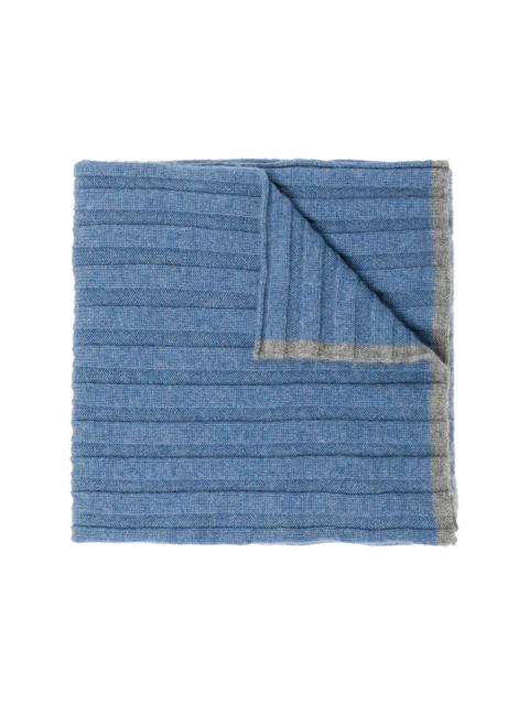 ribbed knit cashmere scarf