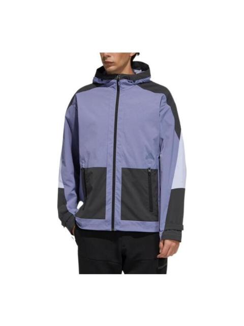 adidas Colorblock Hooded Jacket Purple H40226
