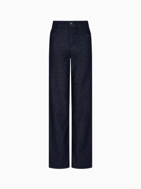 J4B MID/HIGH-RISE STRAIGHT-LEG JEANS IN 11.5-OZ DENIM