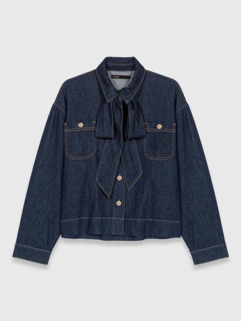 Denim jacket with bow
