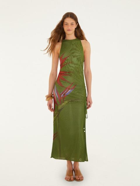 Dark Green Strelitzia Maxi Dress