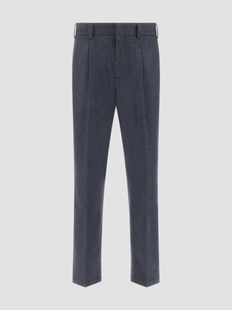 WIDE-LEG FLANNEL TROUSERS