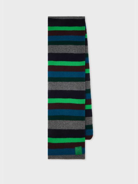 Green Stripe Lambswool Scarf