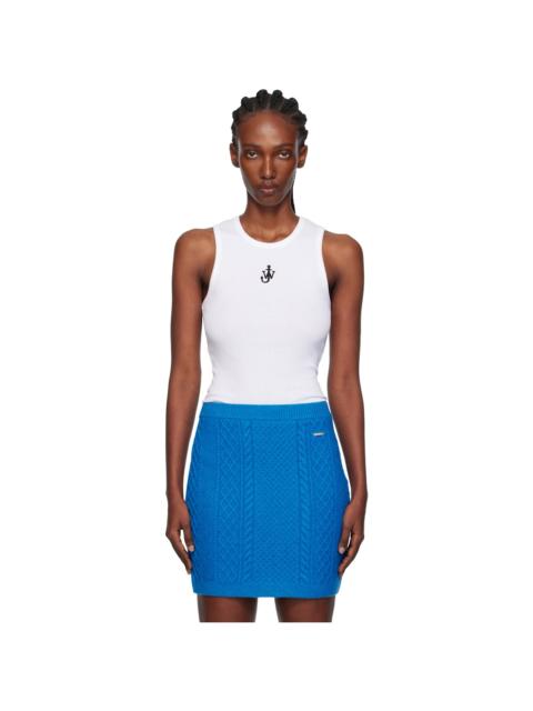 White Anchor Embroidery Tank Top