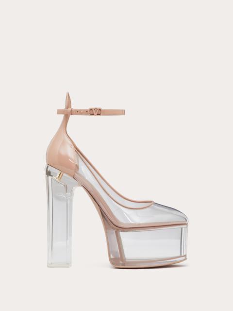 VALENTINO GARAVANI TAN-GO PLATFORM PUMPS IN POLYMER MATERIAL WITH PLEXI HEEL 155MM