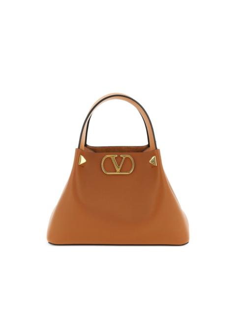 small studded V-logo leather tote bag