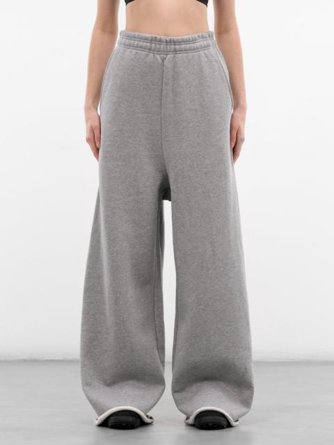 Gray Cotton Baggy Elongated Sweatpants