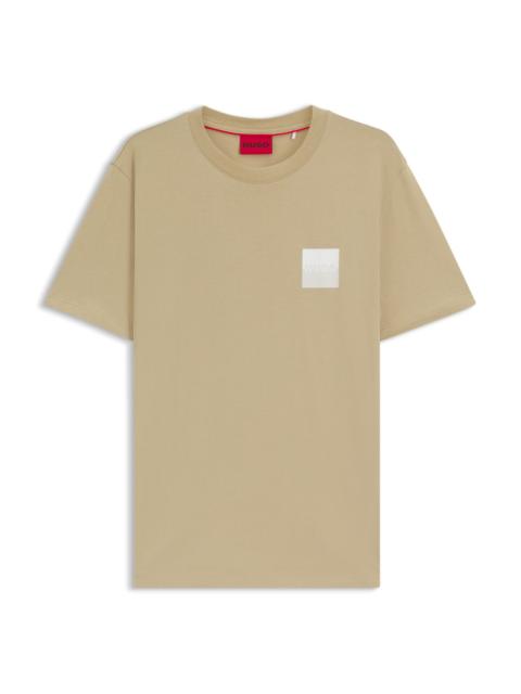 COTTON-JERSEY T-SHIRT WITH CURVED-LOGO PRINT