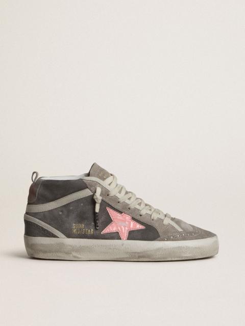 Women's Mid Star in gray suede with pink laminated leather star