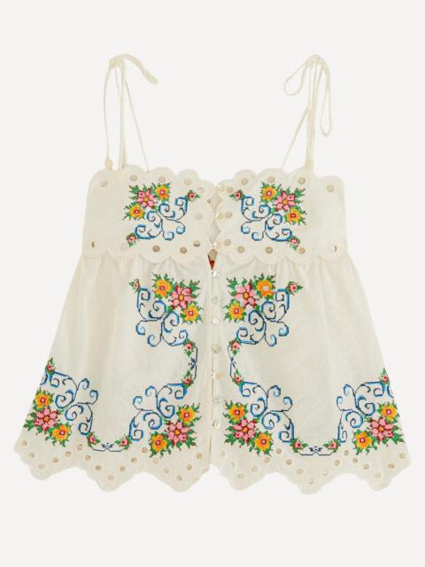 Off-White Grandmas Treasure Lacy Sleeveless Blouse